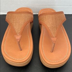 Fitflop Tan Platform Sandals with Ergonomic Footbed